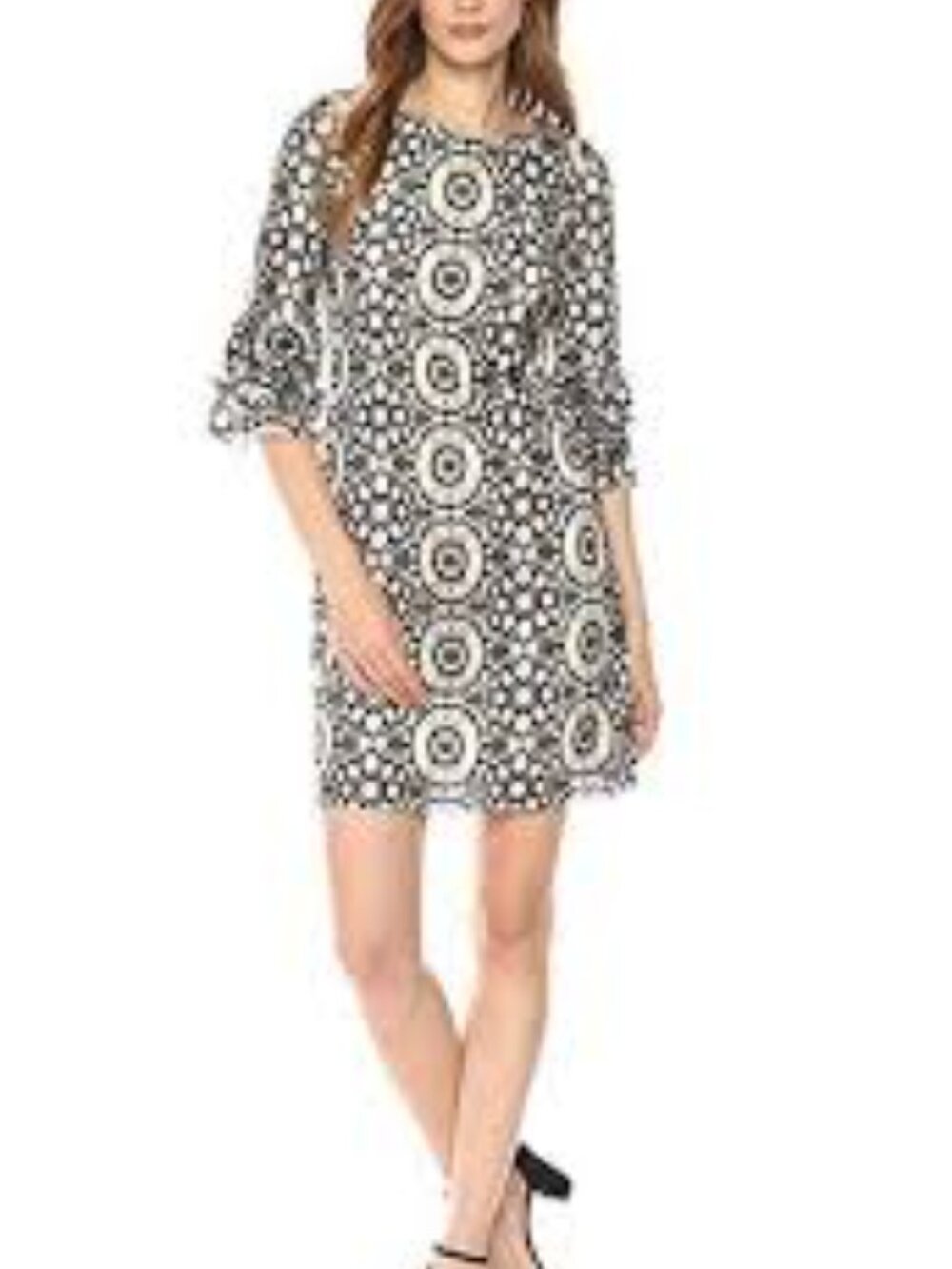 Just Taylor 9382MSC Vintage- Lace Bateau Neck Cocktail Dress - Size: 14 Crochet